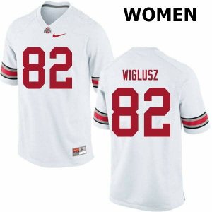 NCAA Ohio State Buckeyes Women's #82 Sam Wiglusz White Nike Football College Jersey BYV7745QP